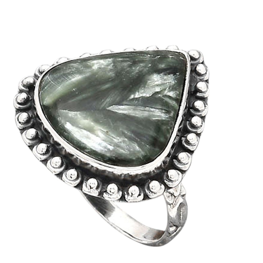 Natural Russian Seraphinite Ring size-8.5 R-1124 SDR246567