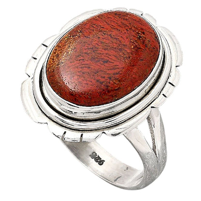 Natural Red Moss Agate Ring size-8.5 R-1342 SDR246577