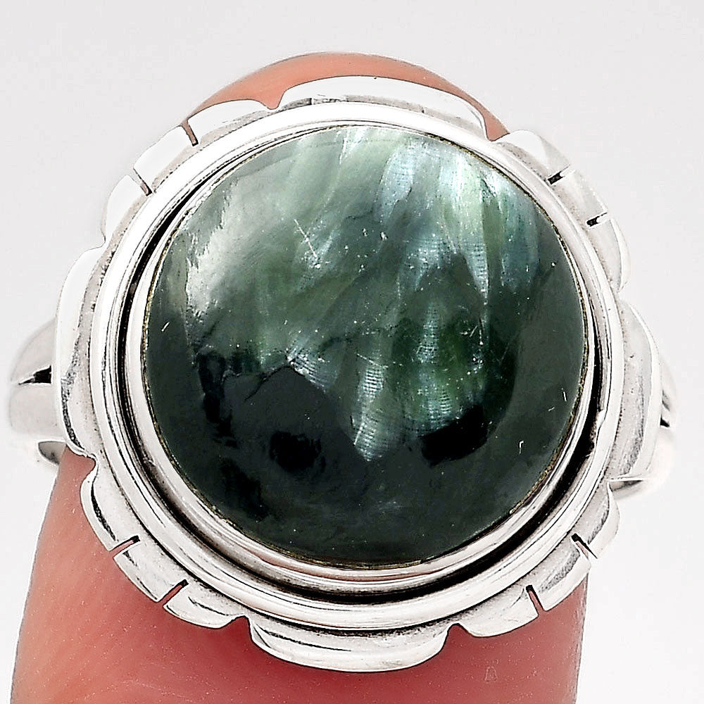 Natural Russian Seraphinite Ring size-9 R-1342 SDR246579
