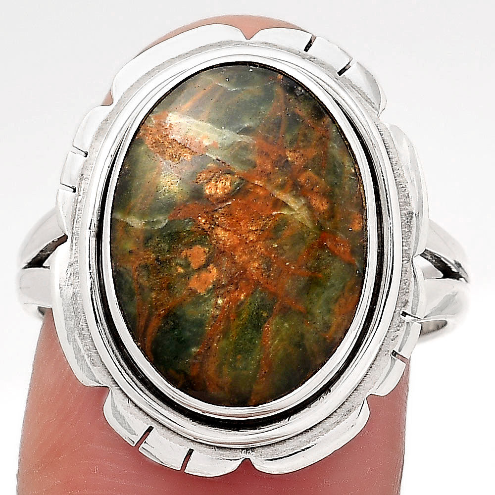 Turkish Rainforest Chrysocolla Ring size-8.5 R-1342 SDR246581