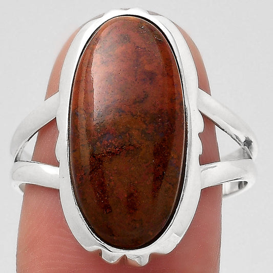 Natural Red Moss Agate Ring size-9.5 R-1657 SDR246588