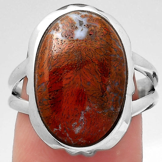 Natural Red Moss Agate Ring size-8 R-1657 SDR246590