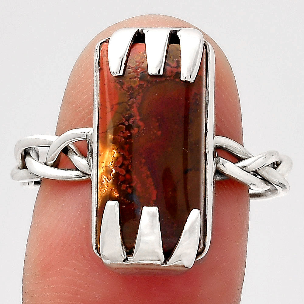 Natural Red Moss Agate Ring size-9 R-1650 SDR246607