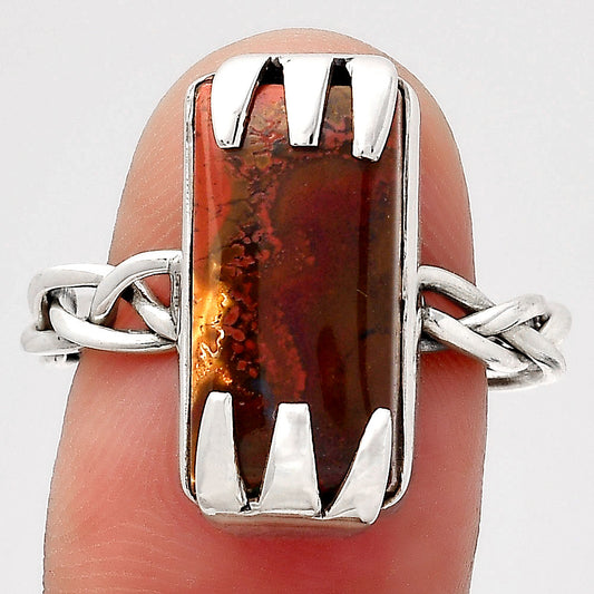 Natural Red Moss Agate Ring size-9 R-1650 SDR246607
