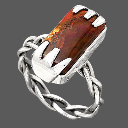 Natural Red Moss Agate Ring size-9 R-1650 SDR246607