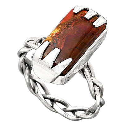 Natural Red Moss Agate Ring size-9 R-1650 SDR246607
