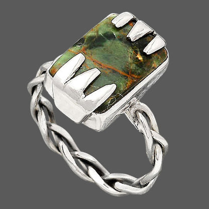 Natural Turkish Rainforest Chrysocolla Ring size-9 R-1650 SDR246608