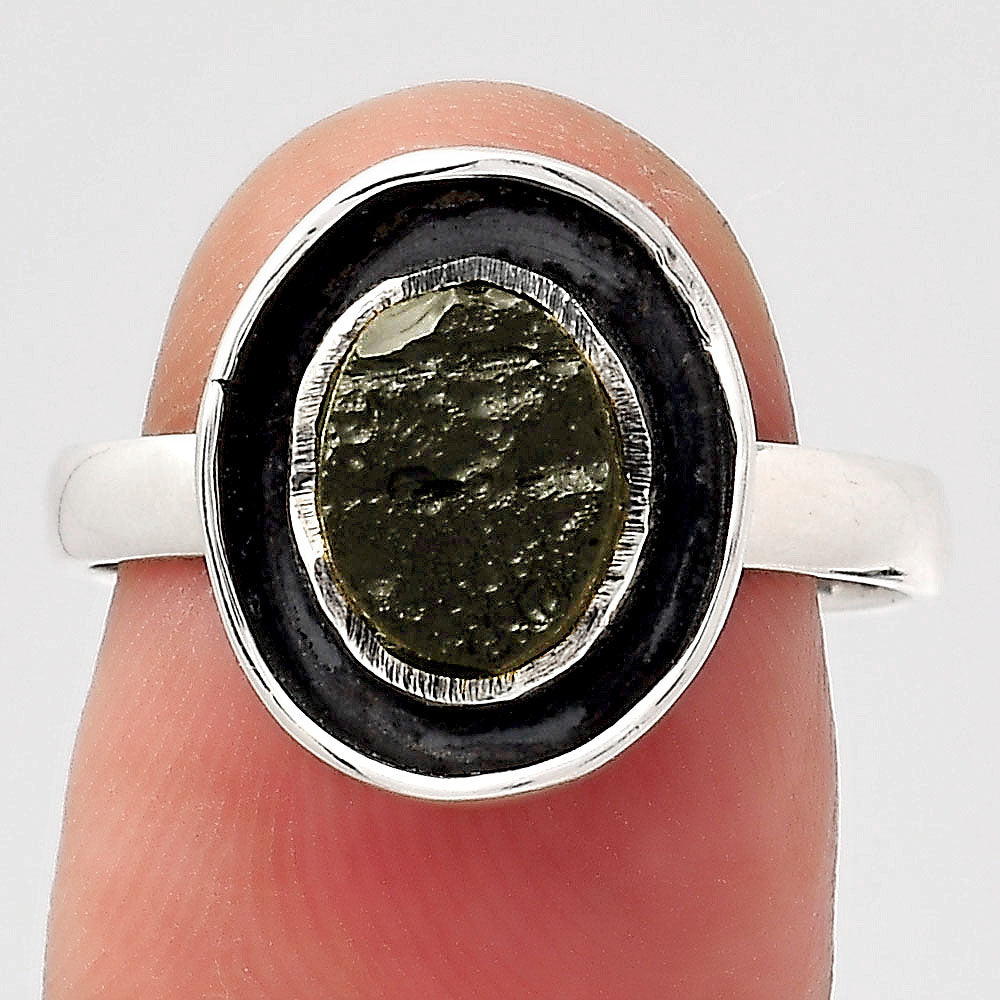 Natural Tektite Rough - Greek Ring size-8 R-1468 SDR246622