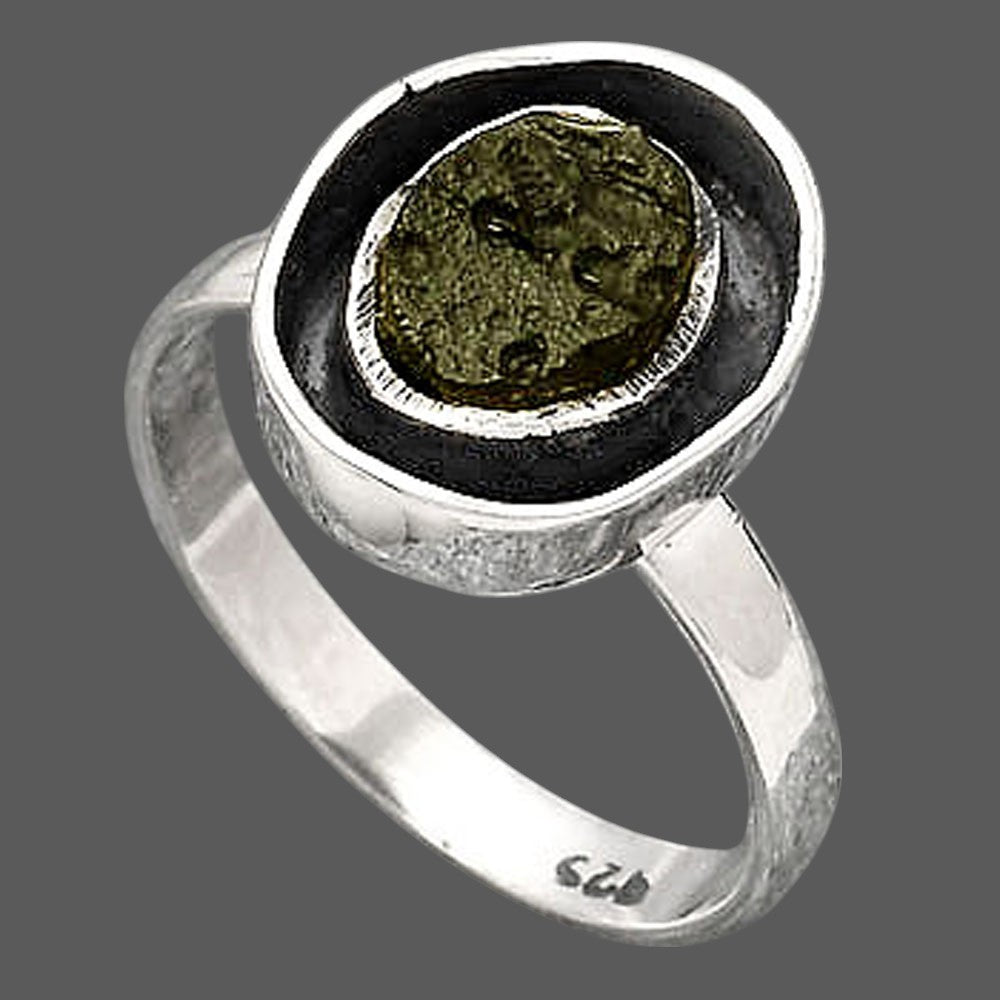 Natural Tektite Rough - Greek Ring size-8 R-1468 SDR246622