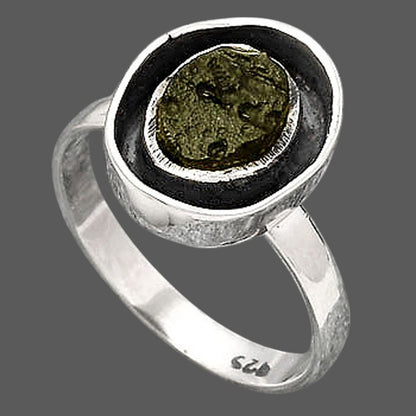 Natural Tektite Rough - Greek Ring size-8 R-1468 SDR246622