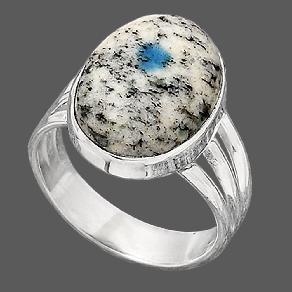 Natural K2 Blue Azurite In Quartz Ring size-7.5 R-1003 SDR246657