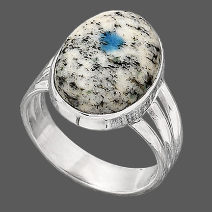 Natural K2 Blue Azurite In Quartz Ring size-7.5 R-1003 SDR246657