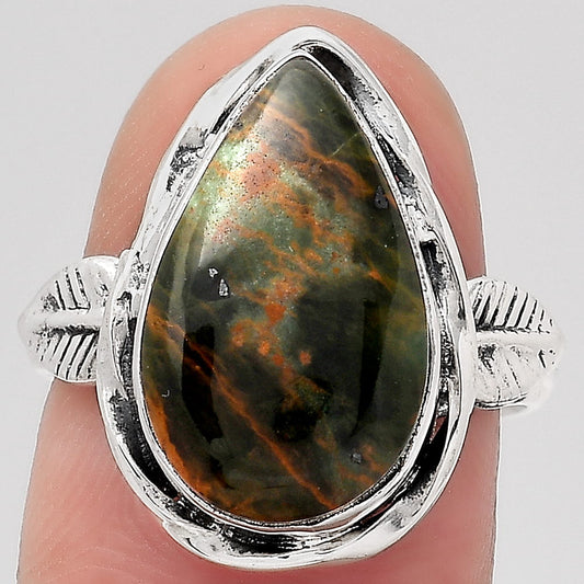 Natural Turkish Rainforest Chrysocolla Ring size-7 R-1083 SDR246659
