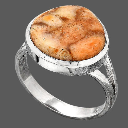 Natural Coral Jasper Ring size-7.5 R-1005 SDR246682
