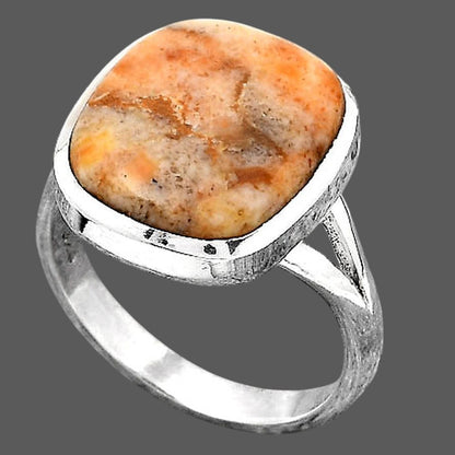 Natural Coral Jasper Ring size-7 R-1005 SDR246689