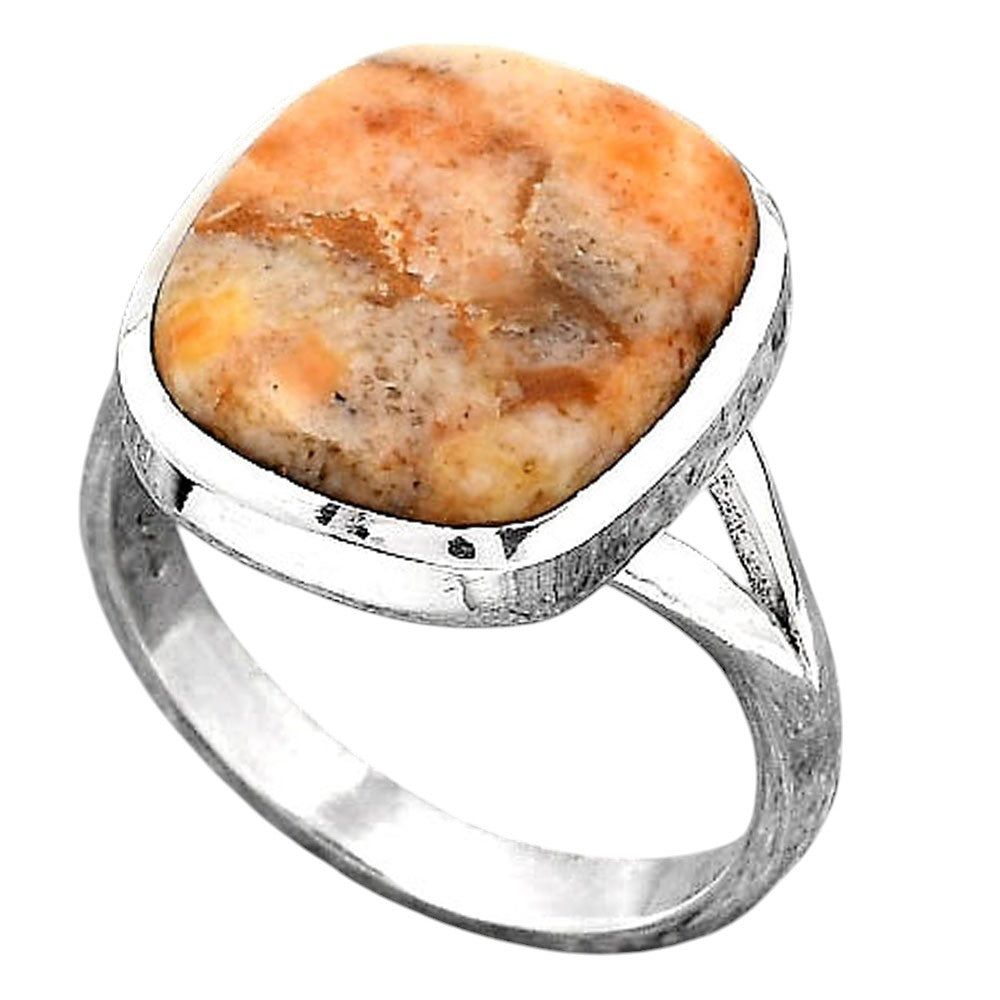 Natural Coral Jasper Ring size-7 R-1005 SDR246689