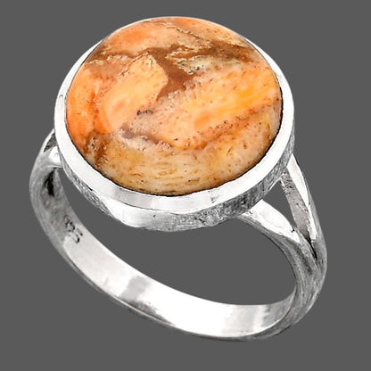 Natural Coral Jasper Ring size-8 R-1005 SDR246693