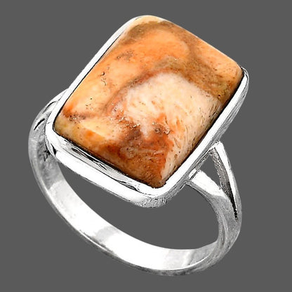 Natural Coral Jasper Ring size-8.5 R-1005 SDR246697