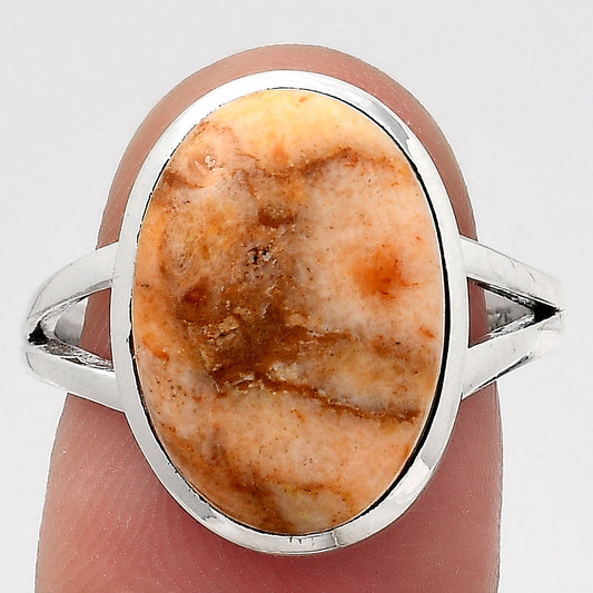 Natural Coral Jasper Ring size-7.5 R-1005 SDR246698