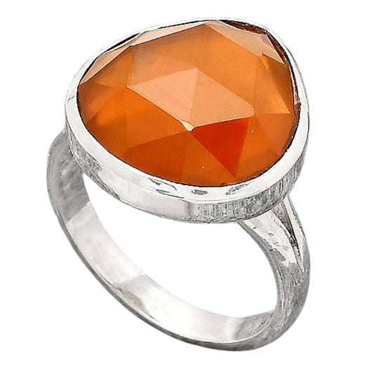 Faceted Lab Created Padparadscha Sapphire Ring size-7 R-1002 SDR246706