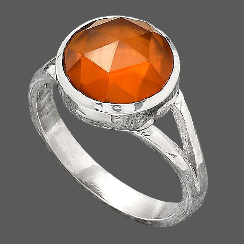 Faceted Lab Created Padparadscha Sapphire Ring size-8 R-1002 SDR246710