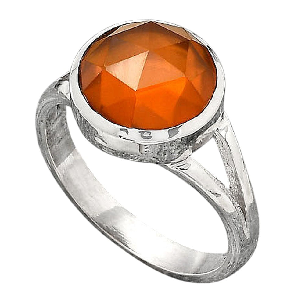 Faceted Lab Created Padparadscha Sapphire Ring size-8 R-1002 SDR246710