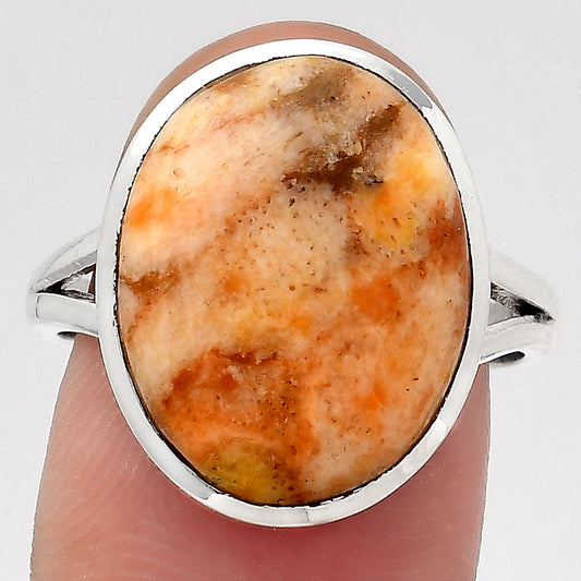 Natural Coral Jasper Ring size-8 R-1005 SDR246717