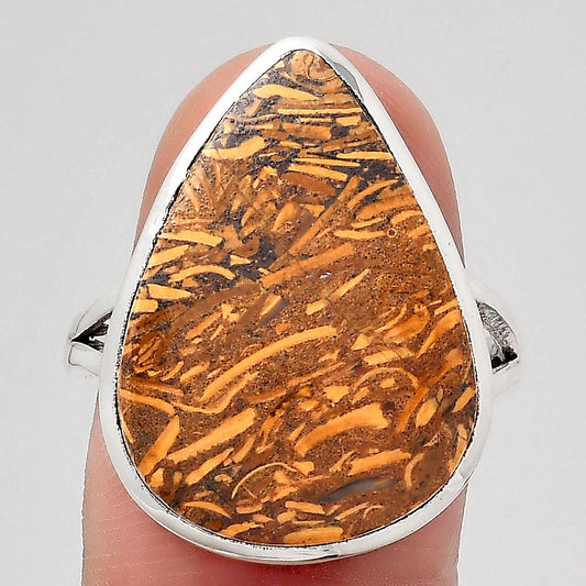 Coquina Fossil Jasper - India Ring size-8.5 R-1005 SDR246725