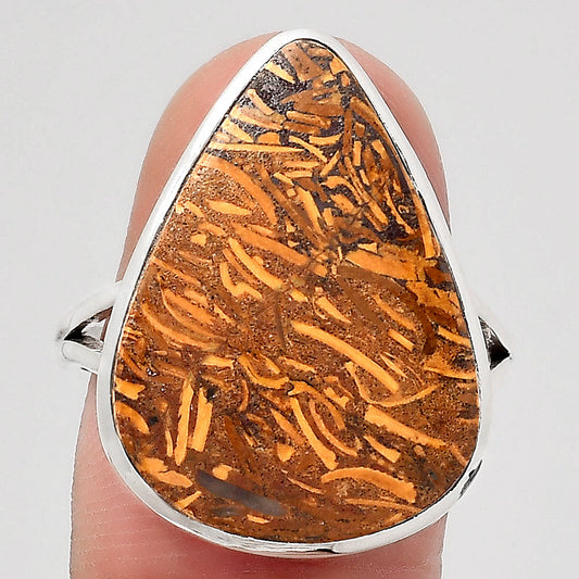 Natural Coquina Fossil Jasper India Ring size-9 R-1005 SDR246726