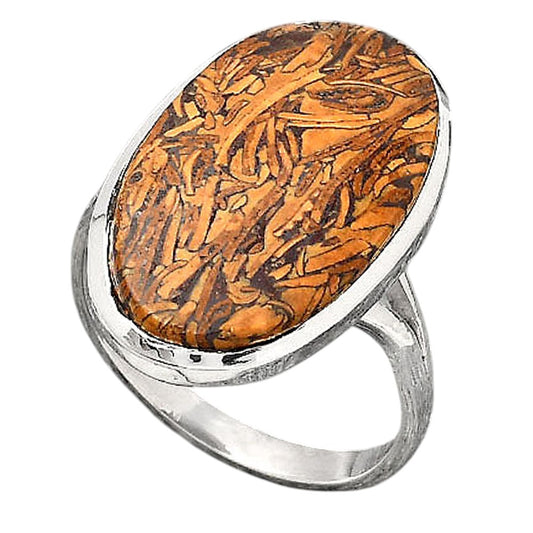 Coquina Fossil Jasper - India Ring size-8.5 R-1005 SDR246727