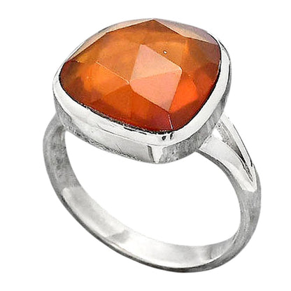 Faceted Lab Created Padparadscha Sapphire Ring size-7 R-1005 SDR246736