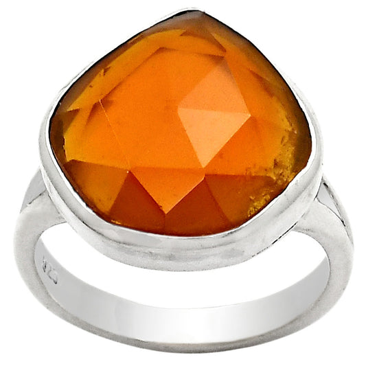 Faceted Lab Created Padparadscha Sapphire Ring size-7 R-1005 SDR246746