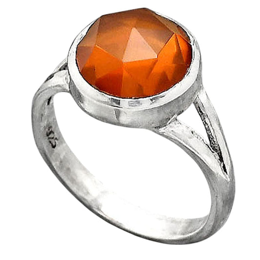 Faceted Lab Created Padparadscha Sapphire Ring size-8.5 R-1005 SDR246750
