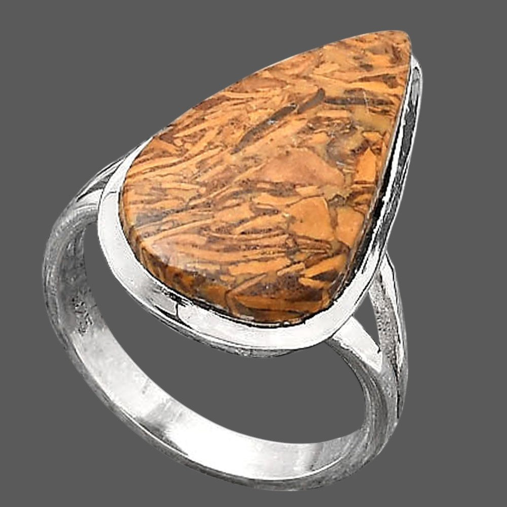 Natural Coquina Fossil Jasper India Ring size-7 R-1005 SDR246753
