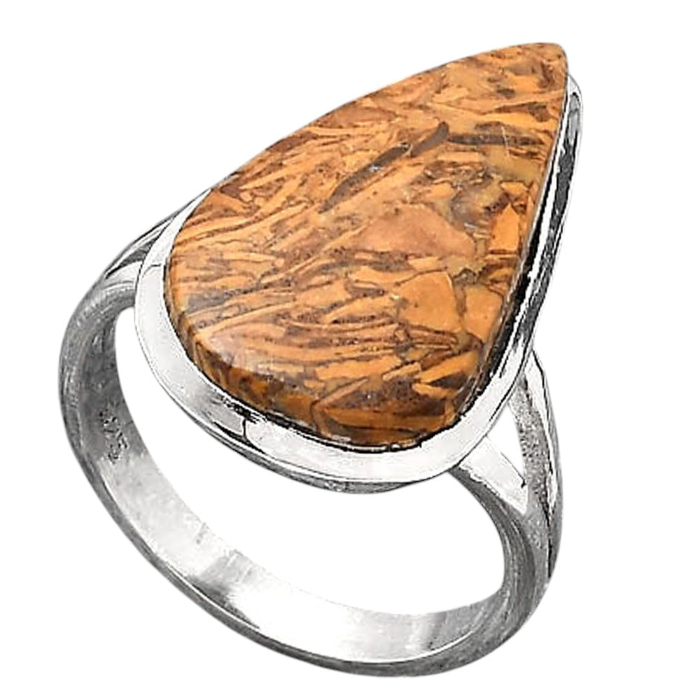 Natural Coquina Fossil Jasper India Ring size-7 R-1005 SDR246753