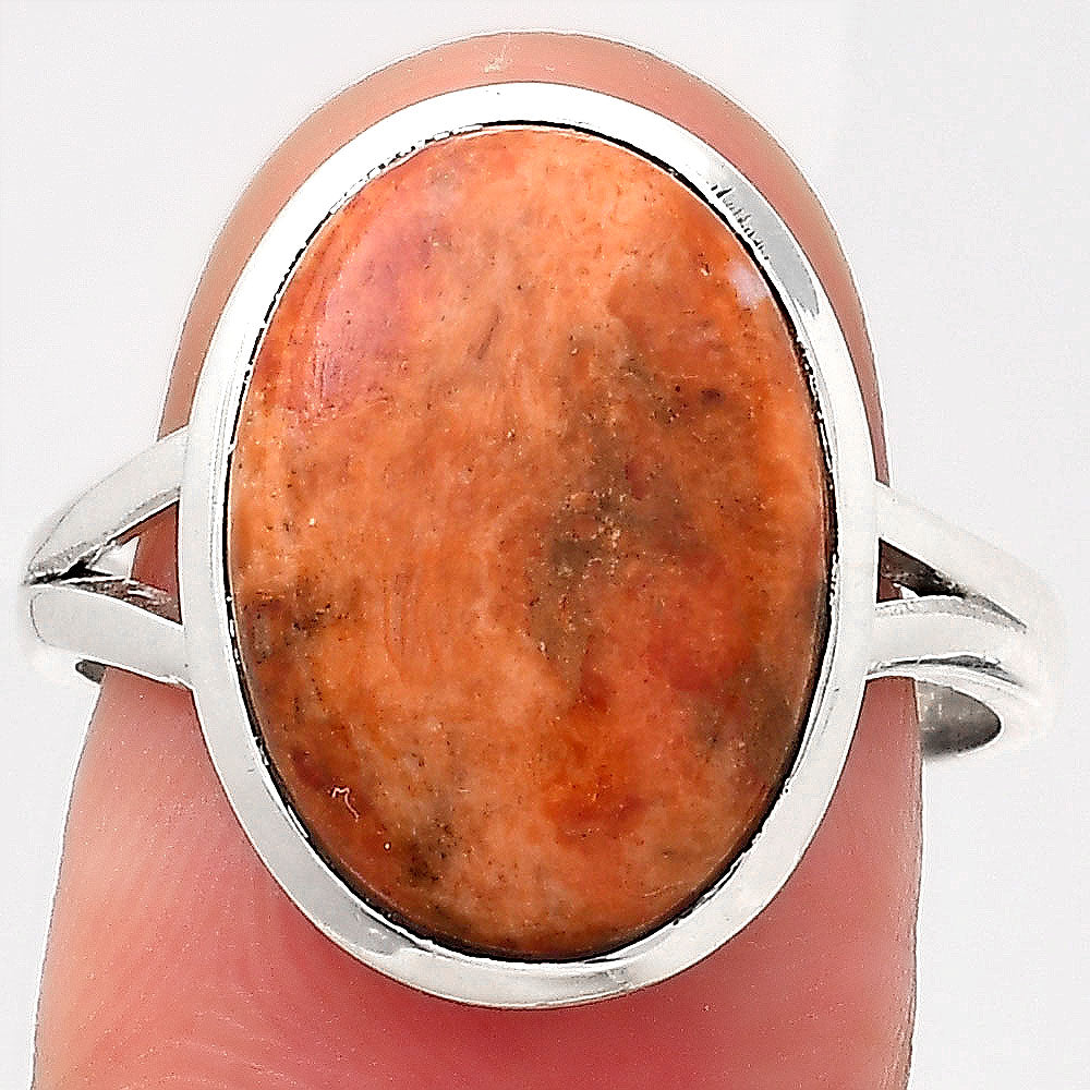 Natural Red Sponge Coral Ring size-8.5 R-1005 SDR246765