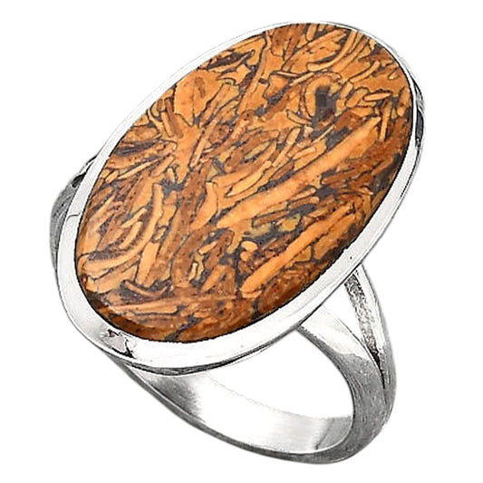 Natural Coquina Fossil Jasper India Ring size-8 R-1005 SDR246772