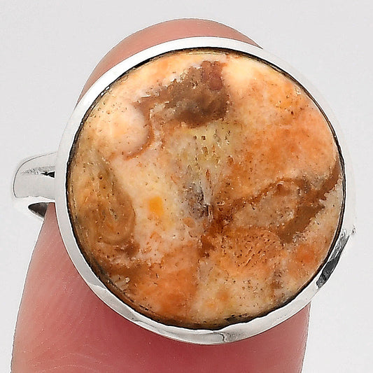 Natural Coral Jasper Ring size-8.5 R-1005 SDR246774
