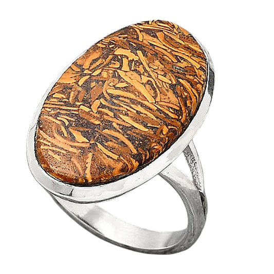 Natural Coquina Fossil Jasper India Ring size-8 R-1005 SDR246775