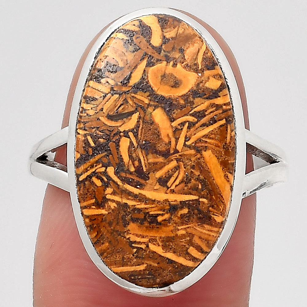 Natural Coquina Fossil Jasper India Ring size-8 R-1005 SDR246776