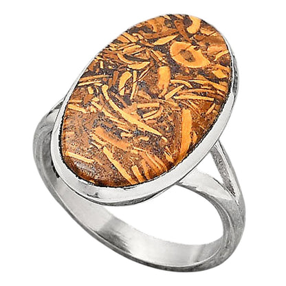 Natural Coquina Fossil Jasper India Ring size-8 R-1005 SDR246776