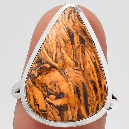 Coquina Fossil Jasper - India Ring size-7.5 R-1005 SDR246780