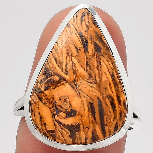 Coquina Fossil Jasper - India Ring size-7.5 R-1005 SDR246780