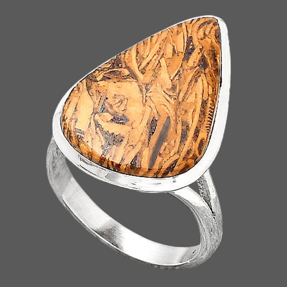 Coquina Fossil Jasper - India Ring size-7.5 R-1005 SDR246780