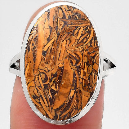 Coquina Fossil Jasper - India Ring size-7.5 R-1005 SDR246786