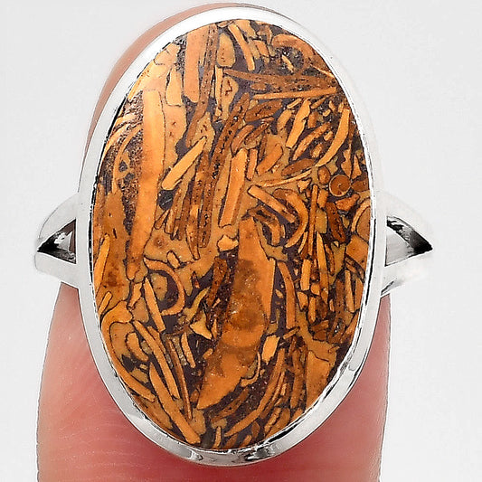 Coquina Fossil Jasper - India Ring size-7.5 R-1005 SDR246786