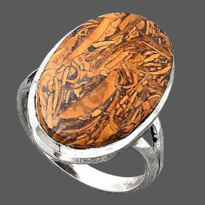 Coquina Fossil Jasper - India Ring size-7.5 R-1005 SDR246786