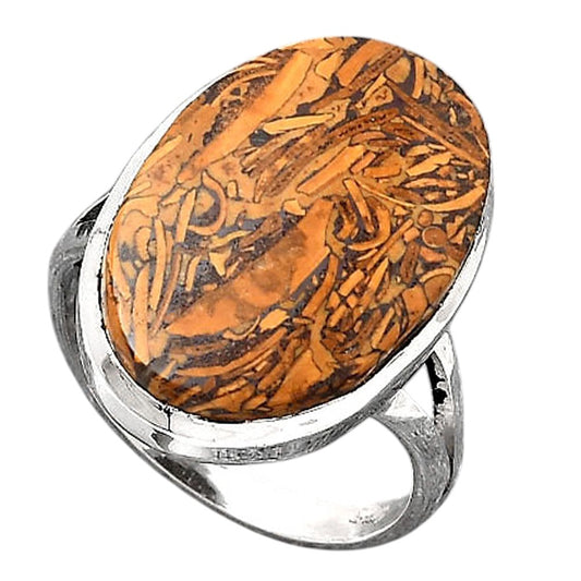 Coquina Fossil Jasper - India Ring size-7.5 R-1005 SDR246786