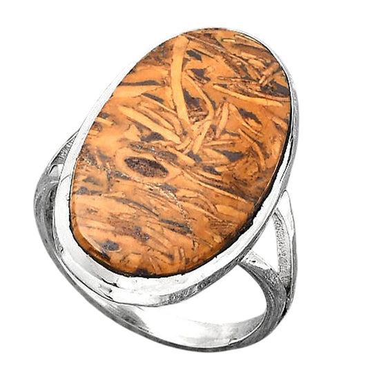 Natural Coquina Fossil Jasper India Ring size-8 R-1005 SDR246787