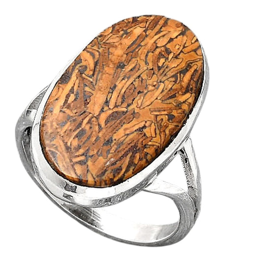 Natural Coquina Fossil Jasper India Ring size-8 R-1005 SDR246788